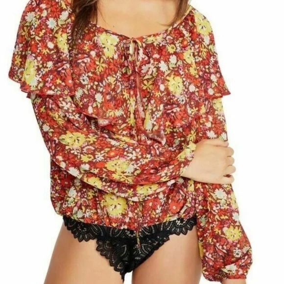 Free People Tops - (NWT) Women's Intimately Free by Free People Say It To Me Bodysuit Size S (Red)